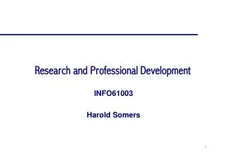 Research and Professional Development