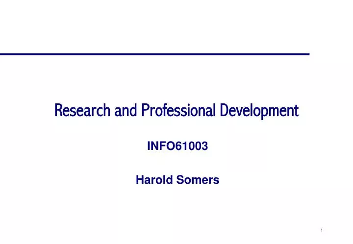 research and professional development