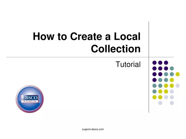 how to create a local collection