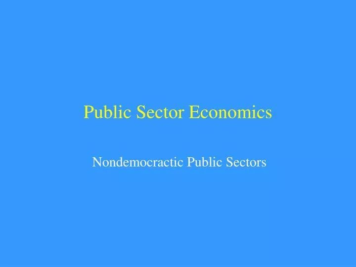 public sector economics