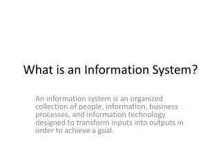 what is an information system