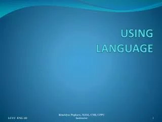 USING LANGUAGE
