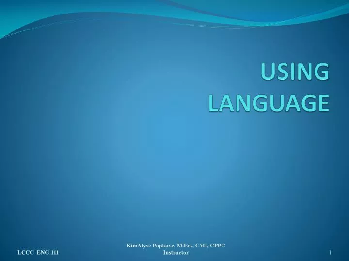 using language