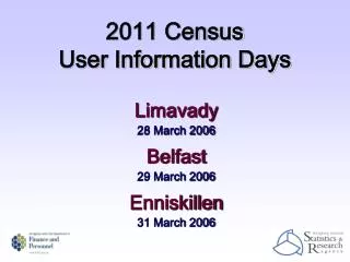 2011 Census User Information Days