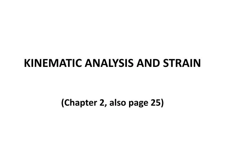 kinematic analysis and strain