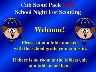 Cub Scout Pack XXX School Night For Scouting
