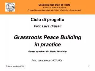 Guest speaker: Dr. Mario Ianniello