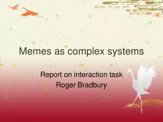 Memes as complex systems