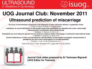 Ultrasound prediction of miscarriage