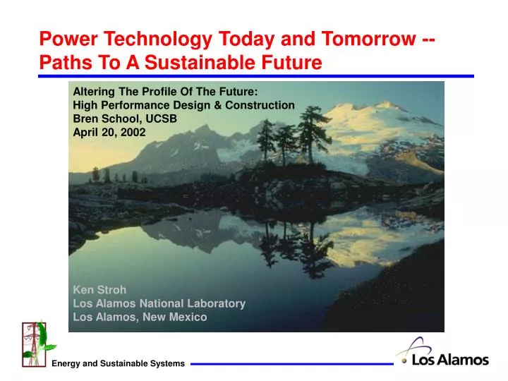 power technology today and tomorrow paths to a sustainable future
