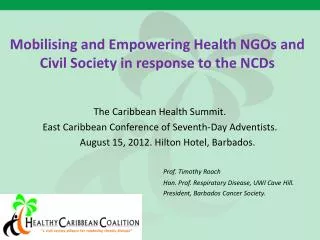 Mobilising and Empowering Health NGOs and Civil Society in response to the NCDs