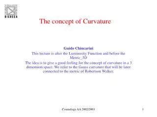 The concept of Curvature