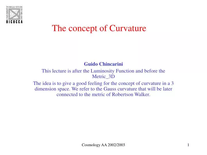 the concept of curvature