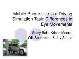 Mobile Phone Use in a Driving Simulation Task: Differences in Eye Movements
