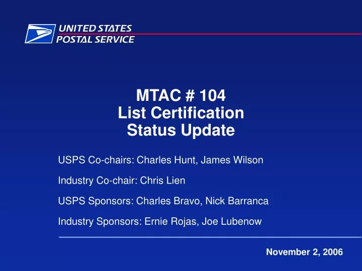 mtac 104 list certification status update