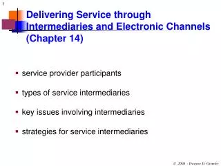 Delivering Service through Intermediaries and Electronic Channels (Chapter 14)