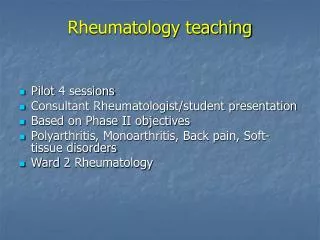 Rheumatology teaching