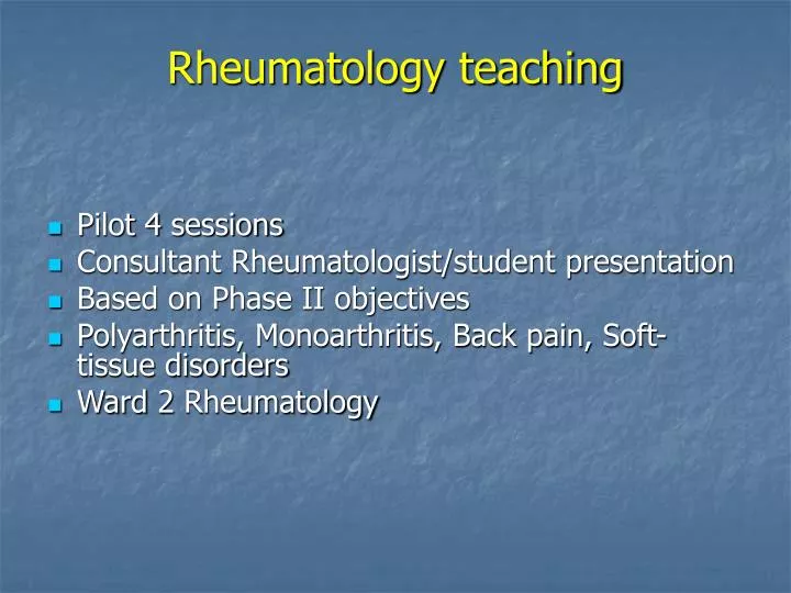 rheumatology teaching