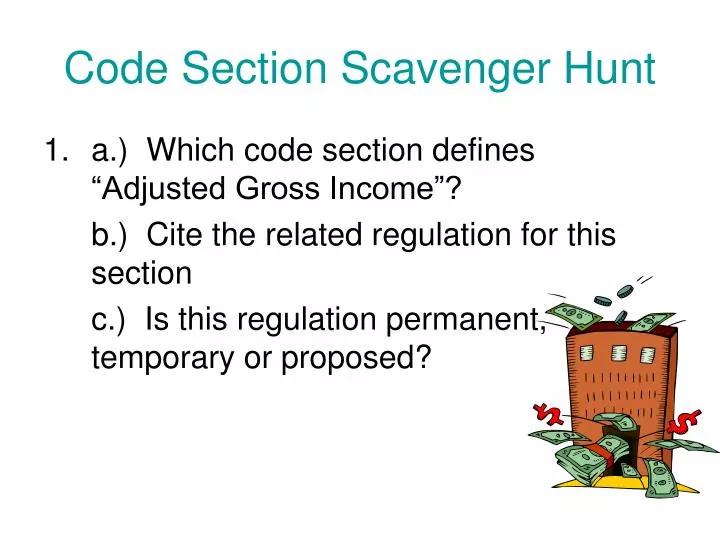 code section scavenger hunt
