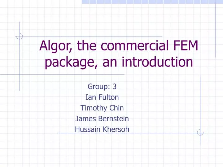 algor the commercial fem package an introduction