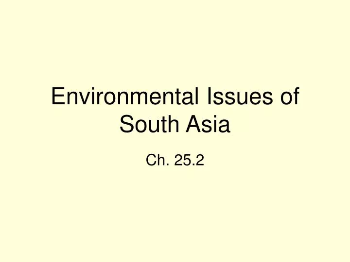 environmental issues of south asia