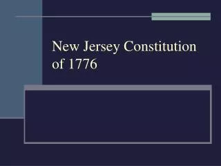 New Jersey Constitution of 1776