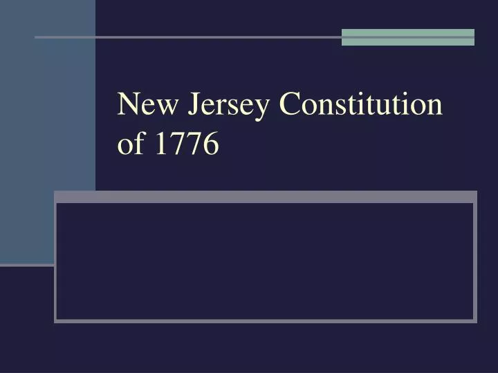 new jersey constitution of 1776
