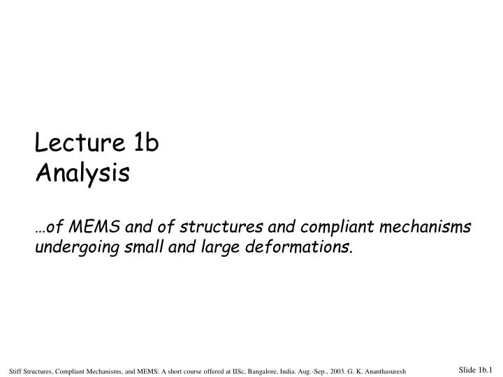 lecture 1b analysis