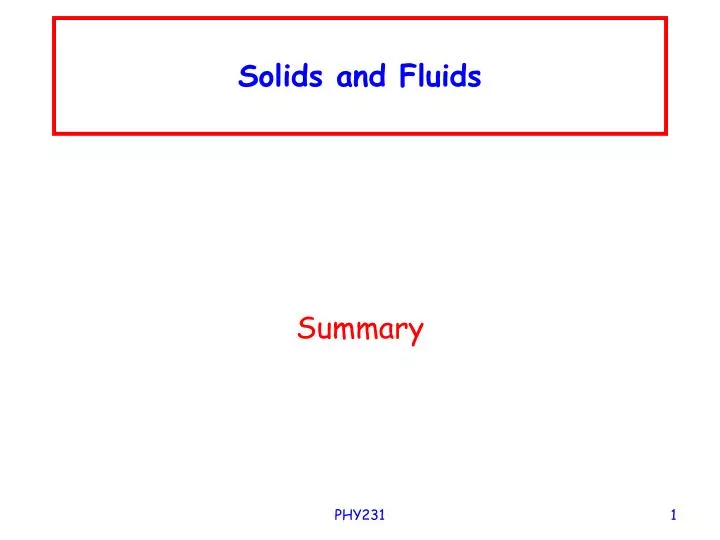 solids and fluids