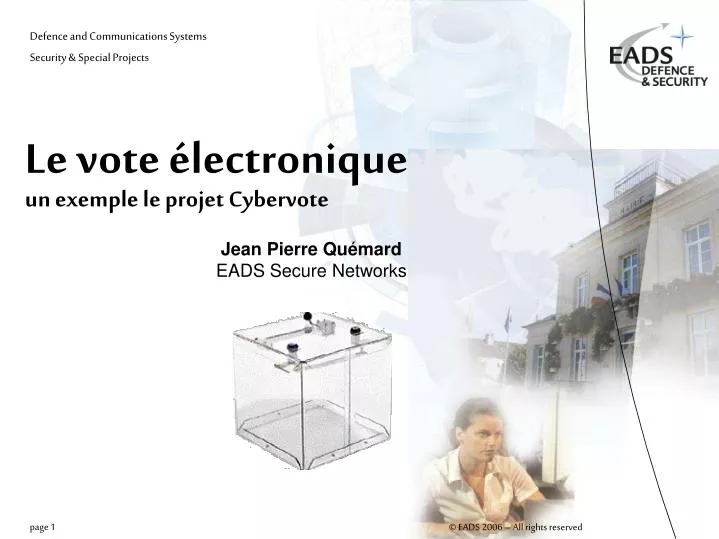 le vote lectronique un exemple le projet cybervote