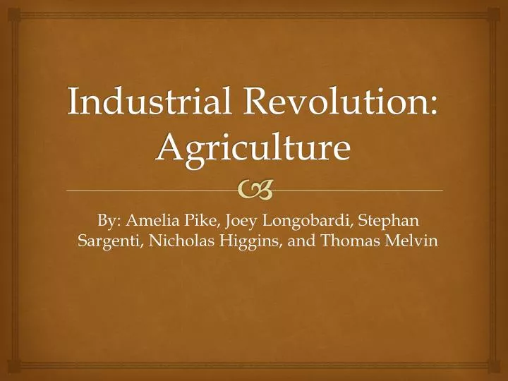 industrial revolution agriculture