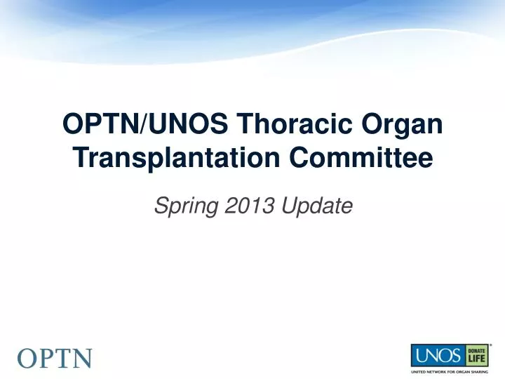 optn unos thoracic organ transplantation committee