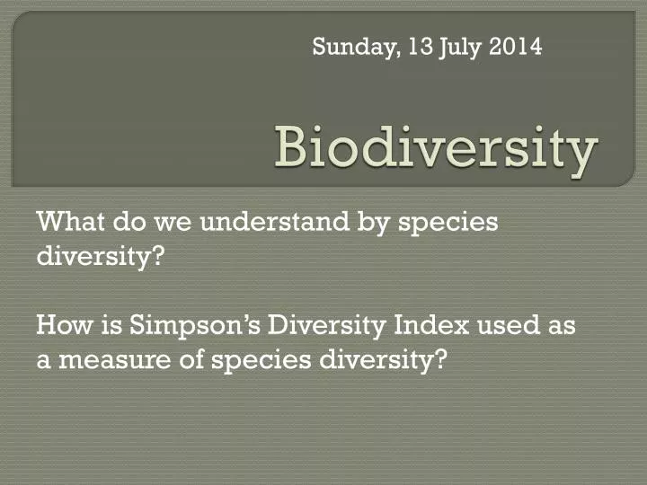 biodiversity