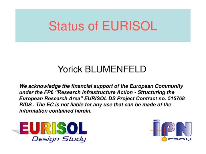 status of eurisol
