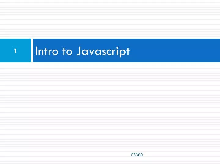 intro to javascript