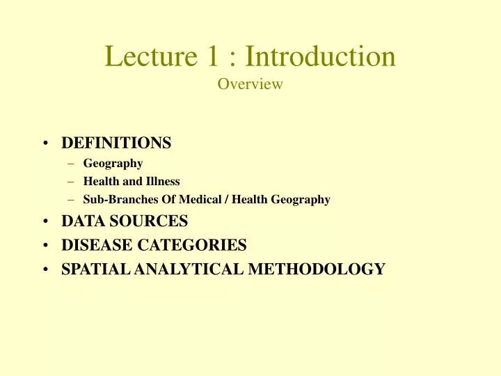 lecture 1 introduction overview