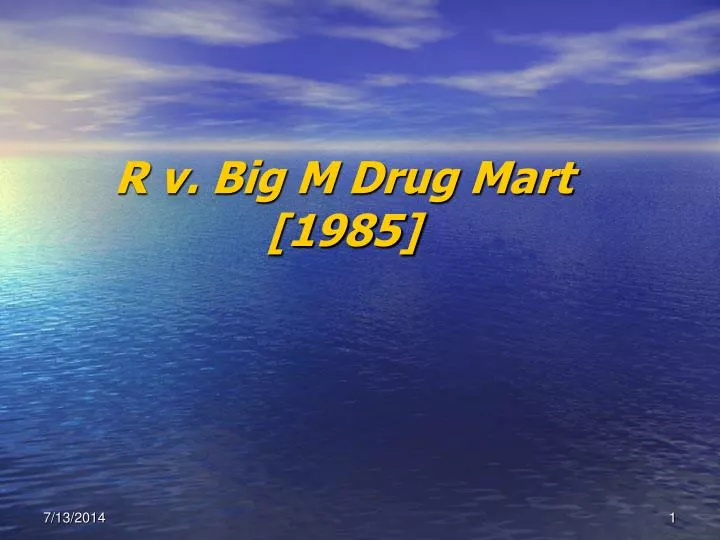 r v big m drug mart 1985