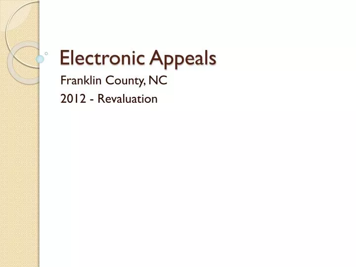 electronic appeals