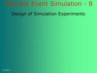 Discrete Event Simulation - 8
