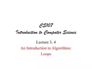 cs107 introduction to computer science