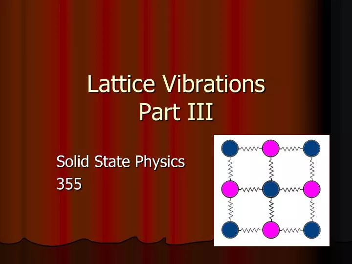 lattice vibrations part iii
