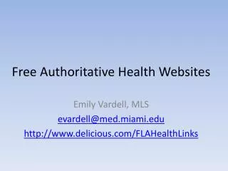 Free Authoritative Health Websites