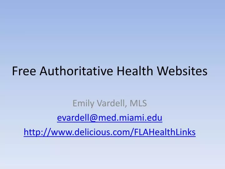 free authoritative health websites