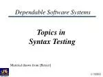 Dependable Software Systems - slide 1