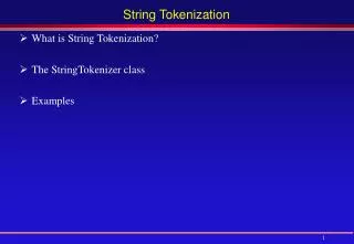 String Tokenization