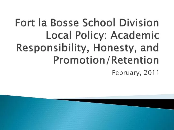 fort la bosse school division local policy academic responsibility honesty and promotion retention