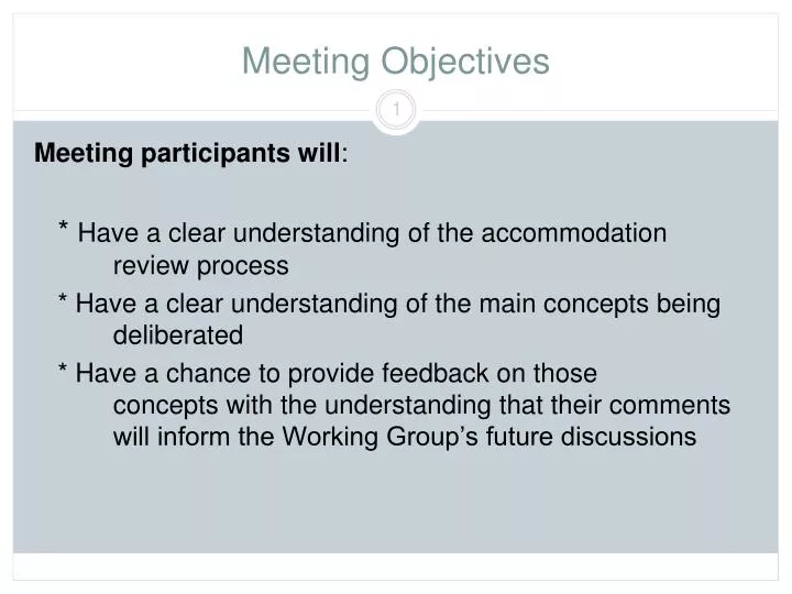 meeting objectives