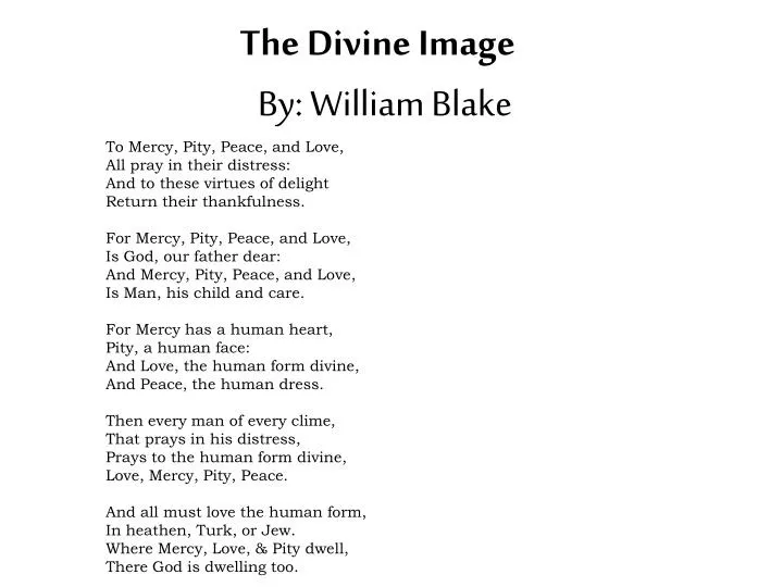 the divine image by william blake