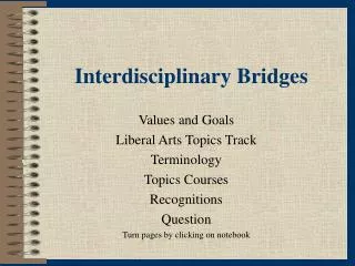 Interdisciplinary Bridges