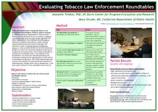 Evaluating Tobacco Law Enforcement Roundtables